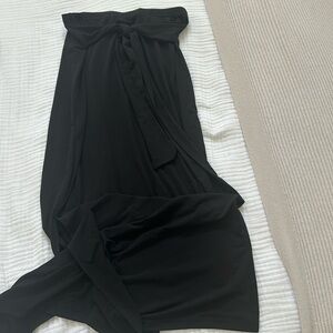 Tie waist maxi skirt